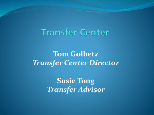 TRANSFER SERVICES PROGRAM OVERVIEW