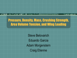 Pressure, Density, Mass, Crushing Strength, Area Volume Tension
