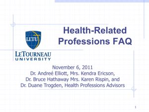 Health-Related Professions PowerPoint