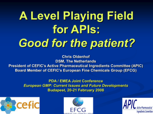 A Level Playing Field for APIs - Active Pharmaceutical Ingredients
