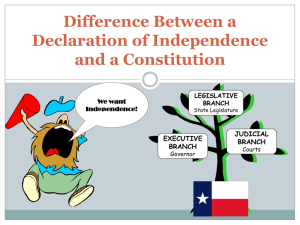 Difference Between a Declaration of Independence and a Constitution