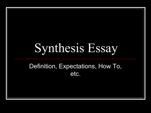 Synthesis Essay - BalzersBusiness