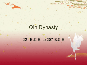 the qin dynasty - Cherry Creek Academy