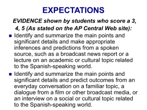 EXPECTATIONS EVIDENCE shown by students who score a 3, 4, 5