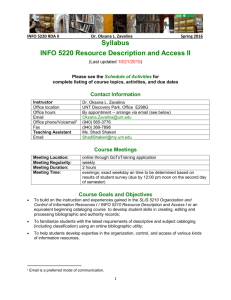 INFO 5220 Resource Description and Access II - Web