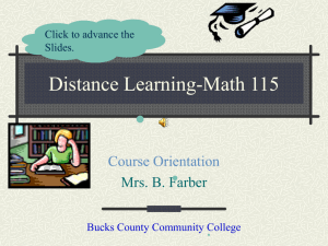 Distance Learning - Bucks County Community College