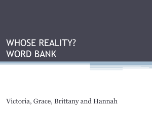 whose reality word bank