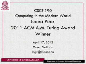 Presentation on Judea Pearl, Winner of the 2011 ACM A.M. Turing