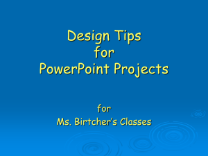 Tips for PowerPoint Projects