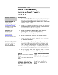 Health Science Careers/ Nursing Assistant Program