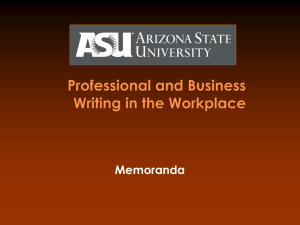 Writing Effective Memos - Arizona State University