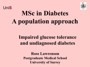 MSc in Diabetes A population approach
