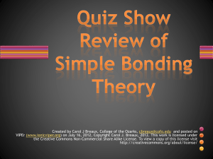Quiz Show Review of Simple Bonding Theory