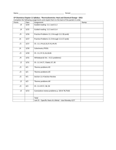 Name Period CP Chemistry Chapter 11 Syllabus: Thermochemistry
