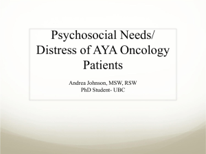 Psychosocial Needs Distress of AYA Oncology Patients