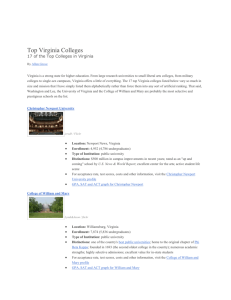 Top Colleges - King William County Public Schools