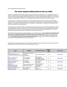 The Johns Hopkins Editing Referral Service (ERS)