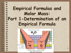 Empirical Formulas and Molar Mass: Part 1