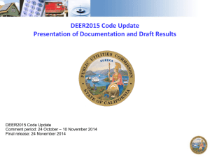DEER2015 Presentation - Database for Energy Efficiency