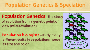Population Genetics and Speciation Notes