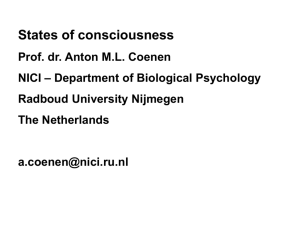 Lecture 3. Enigmatic states of consciousness: REM sleep and
