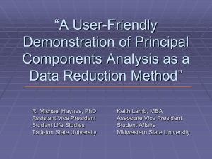A User-Friendly Demonstration of Principal Components Analysis as