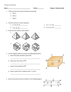 Principles of Geometry Name Period ______ Chapter 1 Review