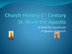 Church History-1 st Century St. Mark the Apostle