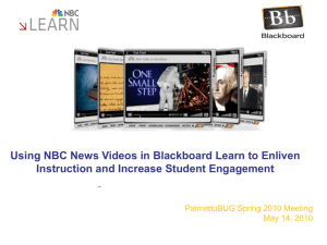 Using NBC News Videos in Blackboard Learn to Enliven Instruction