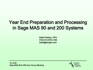 12.14.09 Sage MAS 90 & 200 User Group Meeting