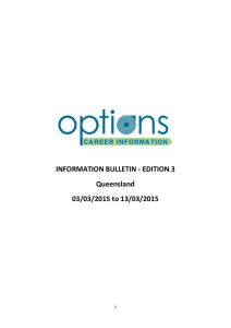 13 Mar Options Career Information Bulletin
