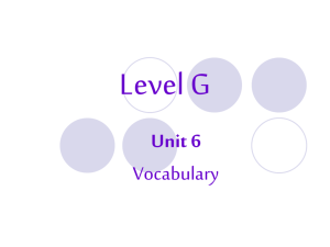 Level G Unit 6