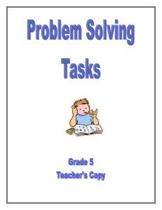 Grade 5 Teacher Problem Solving Task Book