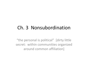 Ch. 3 Nonsubordination