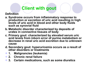 Client with gout