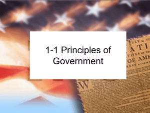 Government - Ch. 1 - Principles of Gov't
