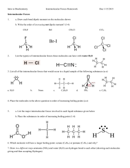 Intermolecular Forces Worksheet