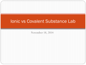 Ionic vs Covalent Substance Lab