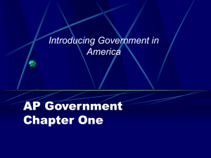Advanced Placement Government Chapter One