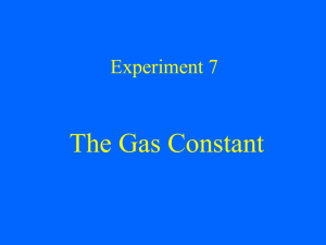 Experiment 7 -- The Gass Constant