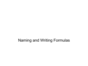 Naming and Writing Formulae