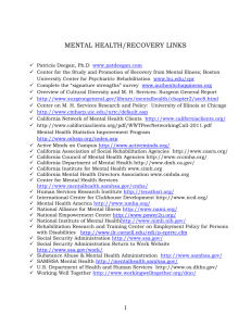 Mental Health/Recovery Links
