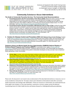 Community Substance Abuse Interventions