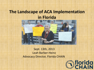 The Landscape of ACA Implementation in Florida