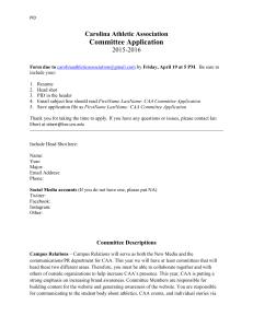 Carolina Athletic Association Committee Application