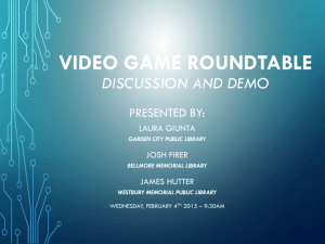 Video Game Roundtable Discussion and Demo – Feb – 2015