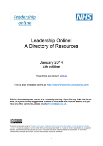 Directory of online resources - Jan 2014