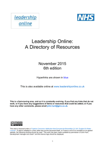 Leadership Online Directory of Resources