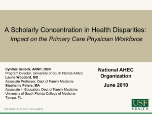 A Scholarly Concentration in Health Disparities: Impact on the