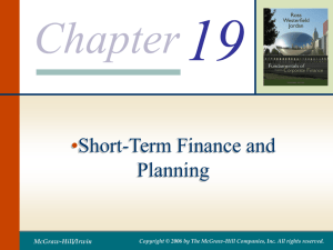 Short-Term Finance and Planning
